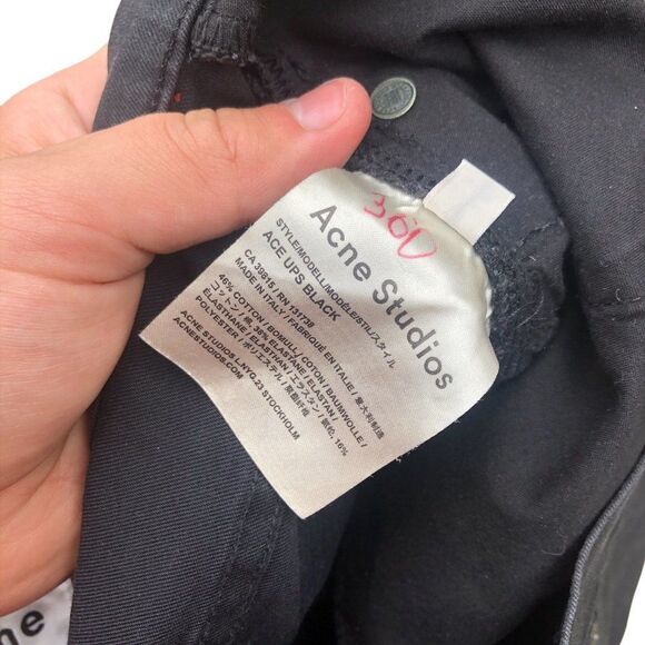 RARE Acne Studios Jeans Size 29 Ace Ups Black - Picture 14 of 14
